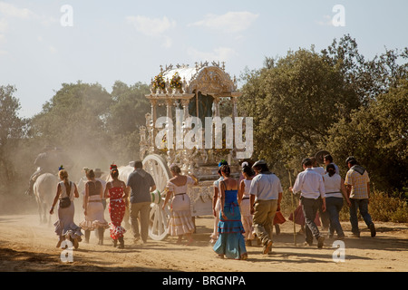 Compostela Haciendo el Camino del El Rocio Villamanrique Sevilla Andalusien España Pilgerweg von El Rocio Andalusien Spanien Stockfoto