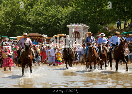 Compostela Haciendo el Camino del El Rocio Villamanrique Sevilla Andalusien España Pilgerweg von El Rocio Andalusien Spanien Stockfoto