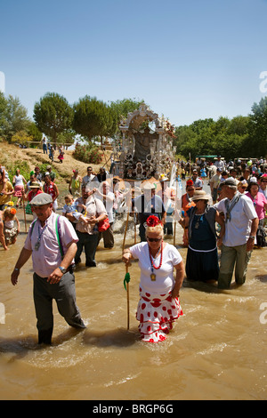 Compostela Haciendo el Camino del El Rocio Villamanrique Sevilla Andalusien España Pilgerweg von El Rocio Andalusien Spanien Stockfoto