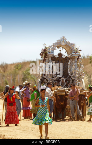 Compostela Haciendo el Camino del El Rocio Villamanrique Sevilla Andalusien España Pilgerweg von El Rocio Andalusien Spanien Stockfoto