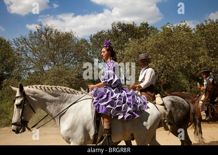 Compostela Haciendo el Camino del El Rocio Villamanrique Sevilla Andalusien España Pilgerweg von El Rocio Andalusien Spanien Stockfoto