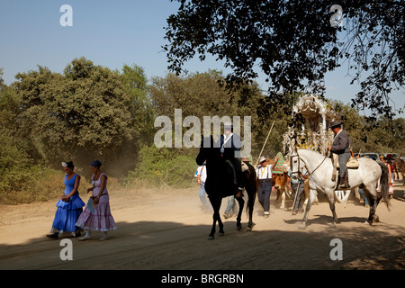 Compostela Haciendo el Camino del El Rocio Villamanrique Sevilla Andalusien España Pilgerweg von El Rocio Andalusien Spanien Stockfoto