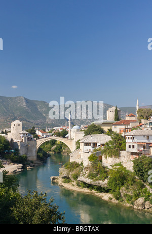 Stari Most, die berühmte alte Brücke in Mostar, Bosnien und Herzegowina Stockfoto