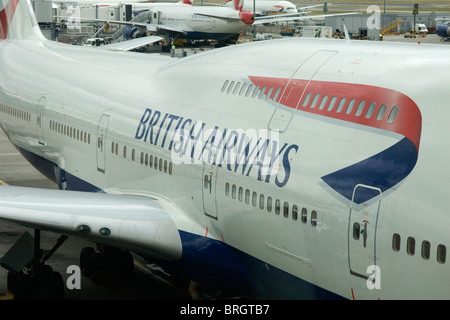 British Airways Boeing 747-400 auf dem Flughafen Heathrow Terminal 5 Stockfoto