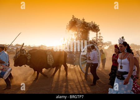 Compostela Haciendo el Camino del El Rocio Villamanrique Sevilla Andalusien España Pilgerweg von El Rocio Andalusien Spanien Stockfoto