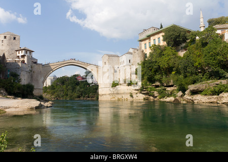 Stari Most, die berühmte alte Brücke in Mostar, Bosnien und Herzegowina Stockfoto