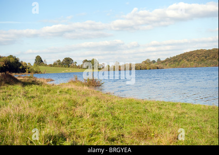 Schöne Aussicht auf den Fluss im Herbst Stockfoto