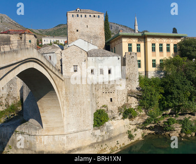 Stari Most, die berühmte alte Brücke in Mostar, Bosnien und Herzegowina Stockfoto