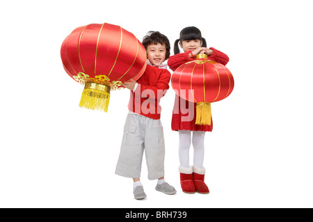 Kinder feiert Chinesisches Neujahr Stockfoto