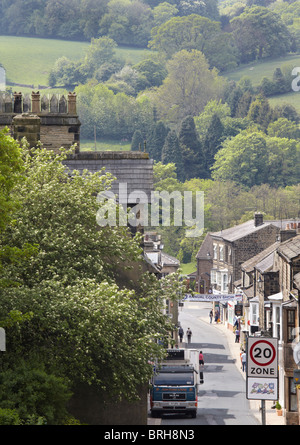 Pateley Bridge ist eine typische Marktstadt in Nidderdale, North Yorkshire Stockfoto