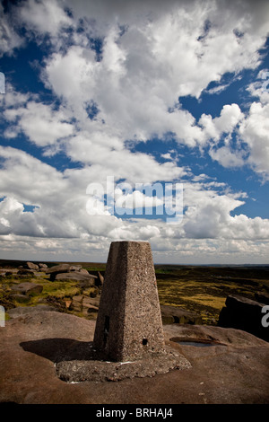 Hohen Neb Triglyzerid Punkt auf Stanage Edge im Peak District Derbyshire England UK Stockfoto