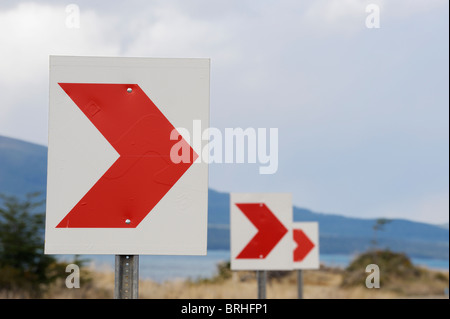 Straße Zeichen, Ushuaia, Feuerland, Argentinien Stockfoto