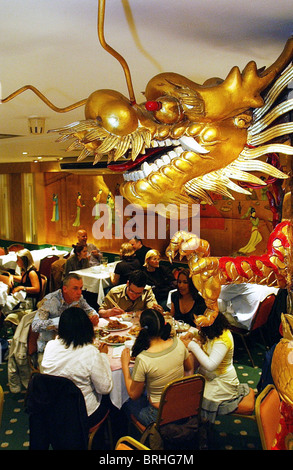 American Diner in einem chinesischen Restaurant Gerard Street, London. Stockfoto