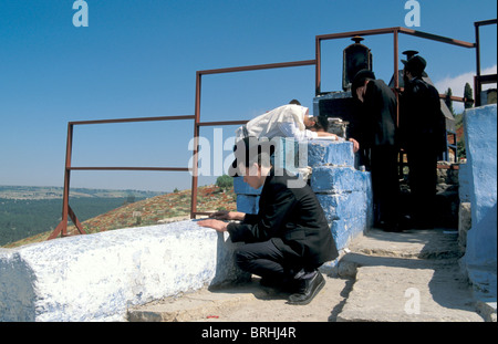 Israel, oberen Galiläa, Ha'Ari Grab auf dem alten jüdischen Friedhof in Safed Stockfoto