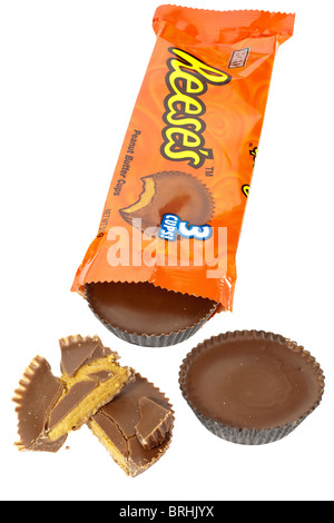 Orange Packung Hersheys Reese Schokolade überdachten Peanut Butter cups Stockfoto