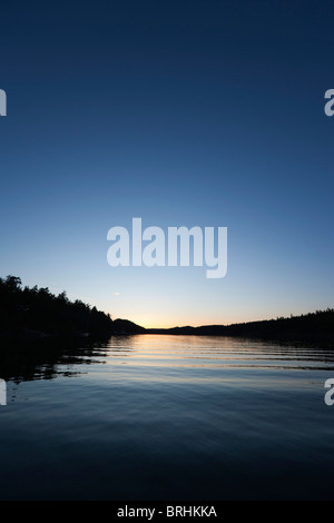 Sonnenuntergang über Ganges Hafen, Long Harbour, Salt Spring Island, Gulf Islands, British Columbia, Kanada Stockfoto