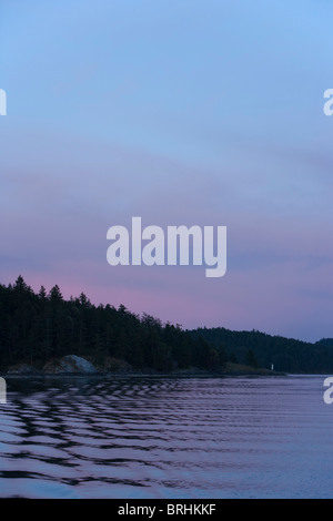 Sonnenuntergang über Ganges Hafen, Long Harbour, Salt Spring Island, Gulf Islands, British Columbia, Kanada Stockfoto