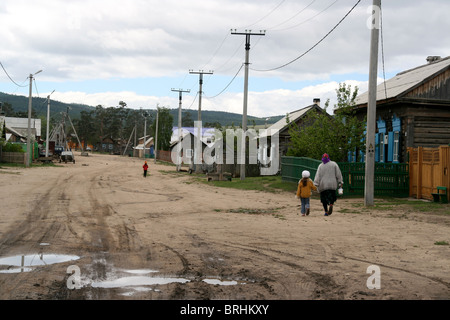 Die "Straßen" auf Olchon, Sibirien, Russland Stockfoto