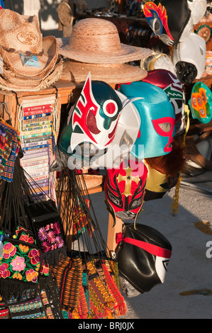 Mexiko, Cozumel. Souvenirhüte und Sombreros, San Miguel de Cozumel, Isla Cozumel, Cozumel Island. Stockfoto