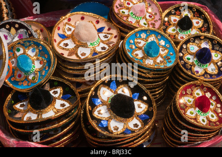 Mexiko, Cozumel. Souvenir Sombreros, San Miguel de Cozumel, Isla Cozumel, Cozumel Island. Stockfoto