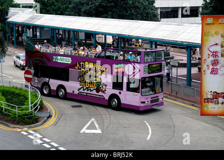 Die Rikscha-Sightseeing-Bus, Hong Kong Island Stockfoto