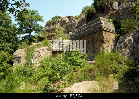 Etruskische Nekropole von Norchia (IV-II Sek. A.C.), Viterbo, Latium, Italien, Europa Stockfoto