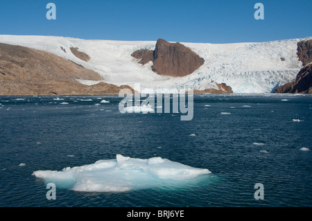 Grönland, Prinz Christian Sund (aka Prins Christian Sund) zurückweichenden Gletscher. Stockfoto