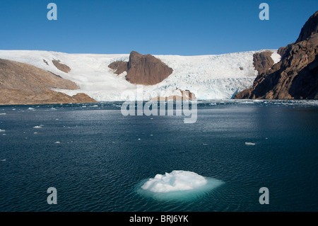 Grönland, Prinz Christian Sund (aka Prins Christian Sund) zurückweichenden Gletscher. Stockfoto