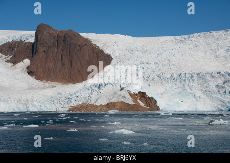 Grönland, Prinz Christian Sund (aka Prins Christian Sund) zurückweichenden Gletscher. Stockfoto