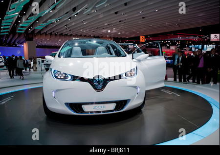 Paris, Frankreich, Paris Auto Show, Elektro-Auto Renault ZOE, Display Stockfoto