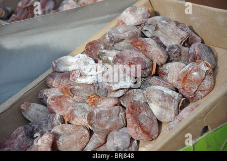 Getrocknete Kaki Kaki Früchte am Wochenmarkt in Peking China Stockfoto