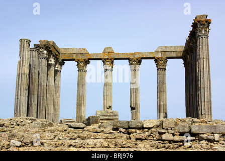 Berühmte römische Tempel in Évora. Stockfoto