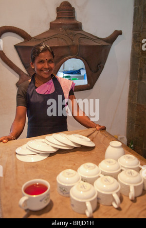 Nuwara Eliya-Region von Sri Lanka, häufig genannt "Tee Bergland" ist die Szene des ahlreiche Teeplantagen wie Pedro, St. Cl Stockfoto