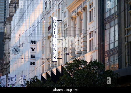 Architektur in der Bourke Street Mall, Melbourne CBD, Victoria, Australien Stockfoto