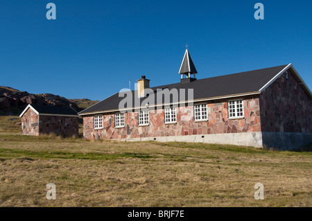 Grönland, Igaliku (aka Igaliko), Igaliku Fjord, Kirche. Stockfoto