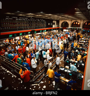 Eröffnet den Aufschrei Handel bei LIFFE - der London International Financial Futures Exchange. Stockfoto