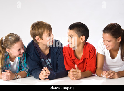 Porträt von vier Kindern Stockfoto