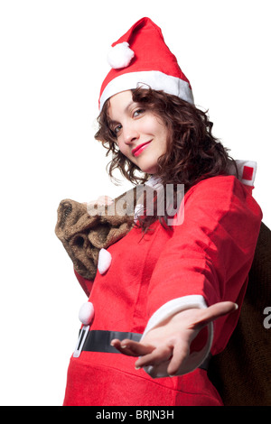 Weihnachtsfrau eine Hand Stockfoto