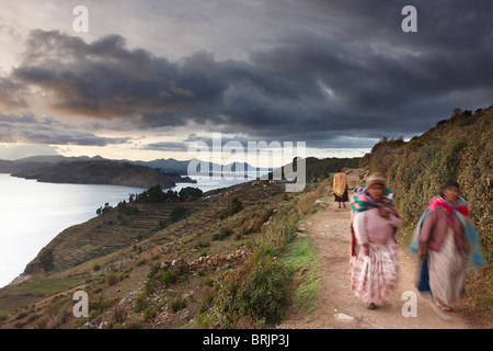 Isla del Sol, Titicacasee, Bolivien Stockfoto