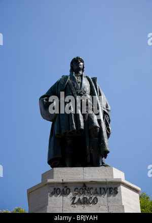 Statue von João Gonçalves Zarco - Funchal - Madeira Stockfoto