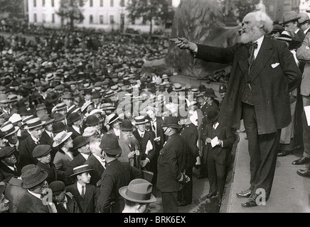 KEIR HARDIE (1856-1915) Scottish Socialist sprechen vor dem ersten Weltkrieg am Trafalgar Square in London, im Jahre 1914 Stockfoto