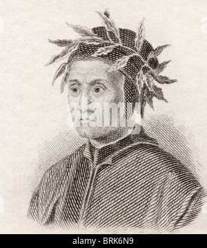 Dante Alighieri, c.1265, 1321. Italienischer Dichter des Mittelalters. Stockfoto