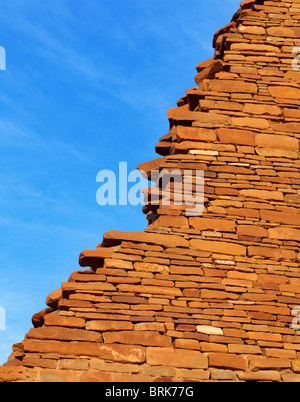 Wanddetail im alten Dorf Pueblo Bonito im Chaco Canyon, New Mexico, USA Stockfoto