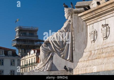 Blick auf Santa Justa Aufzug vom Rossio Platz Lissabon Portugal Stockfoto