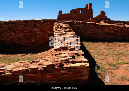 Reste der spanische Missionskirche und Pueblo Ruinen im Abo Pueblo Salinas Pueblo Missionen National Monument Mountainair NM Stockfoto