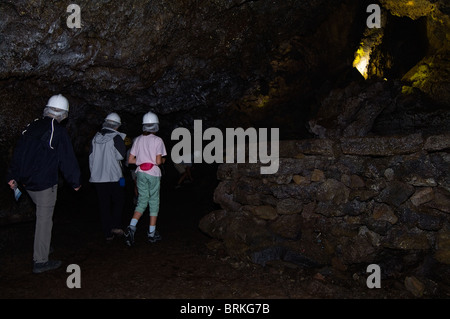 Dies ist die "Christmas-Höhle", ein vulkanischer Lava Tube auf Terceira Insel (wo sich die US-Airbase befindet) auf den Azoren Stockfoto