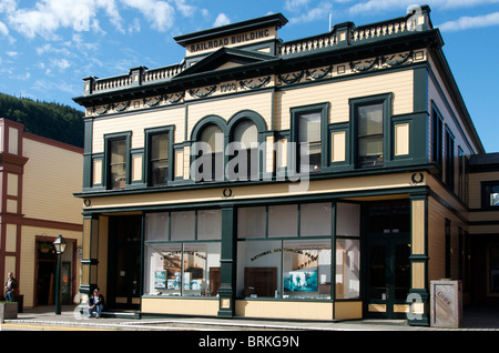 Eisenbahn-Bau 2nd Street 2nd Street Skagway Inside Passage Alaska USA Stockfoto