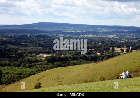 Blick vom Rigate HIll, Surrey Landschaft, England, UK Stockfoto