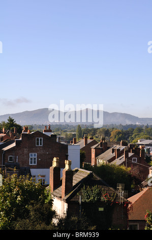 Ansicht von Malvern Hills aus Worcester, Worcestershire, England, UK Stockfoto