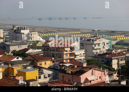 Chioggia, Venezia, Luftaufnahme, Meer, Strand, Veneto-Italien Stockfoto